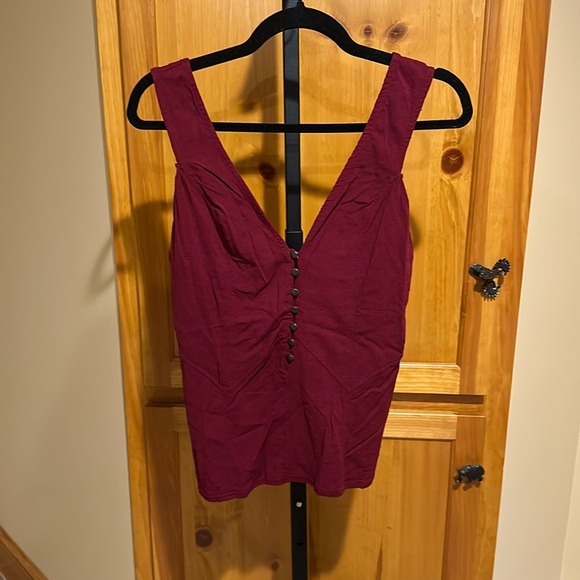 Free People Tops - Free People Top with Buttons in Cranberry NEW